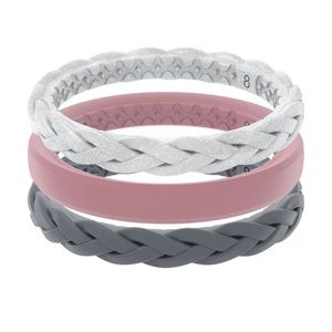 GrooveLife silicon stackable ring set. Size 9. Multicolor.